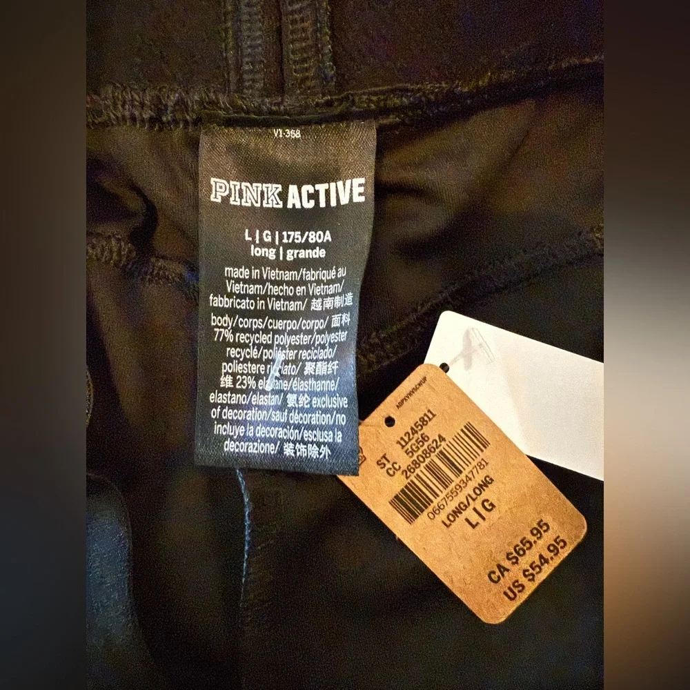Pink Active Charcoal Black Metallic Leggings